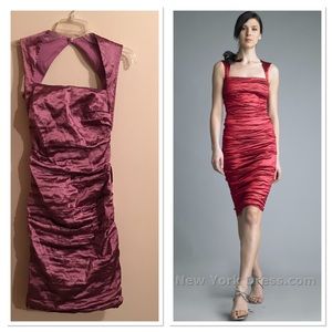 Nicole Miller Techno Metal Dress-Dark mauve